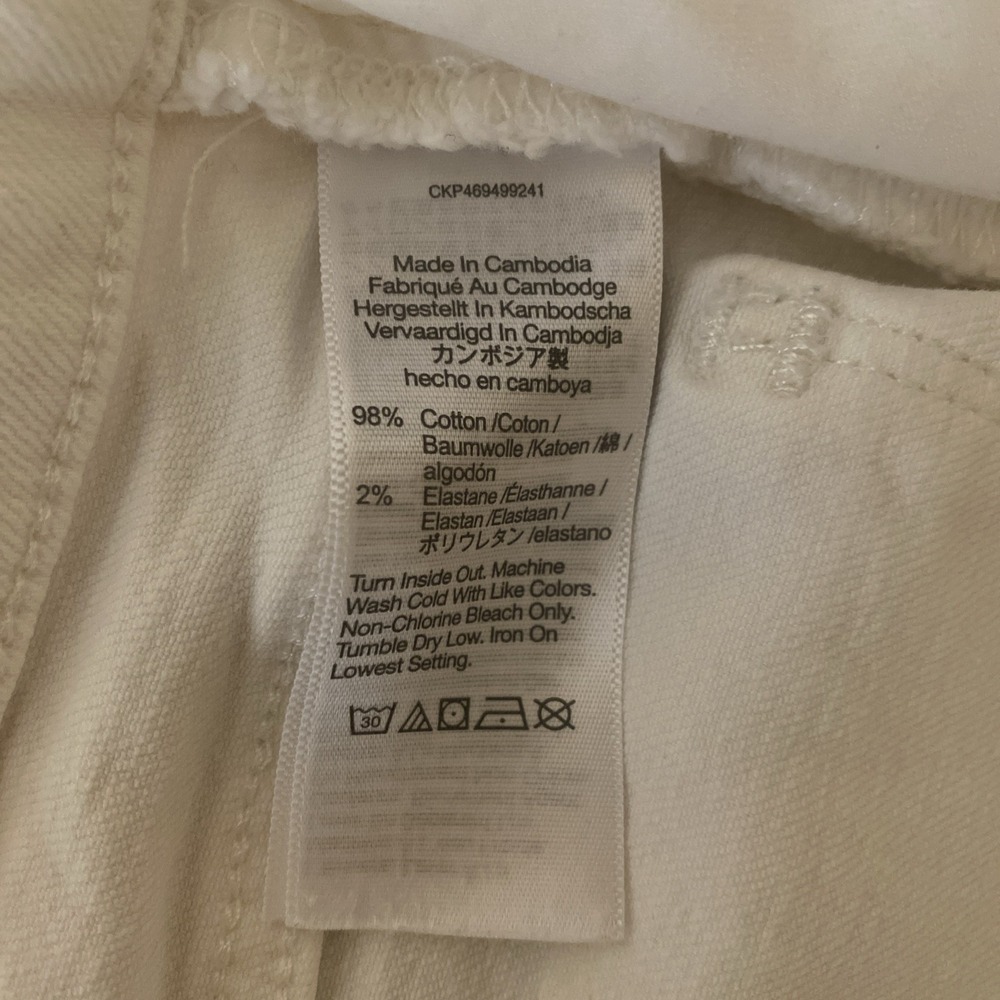 Madewell White The Mom Jeans  Size 26 Raw Hem Pants Womens - Picture 11 of 11
